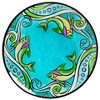 Wind & Weather Glass Fish Motif Birdbath with Solar Lighted Mercury Glass Stand - 2 of 2