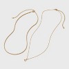 14K Gold Dipped Cubic Zirconia Initial Necklace Set 2pc - A New Day™ Gold - 2 of 3
