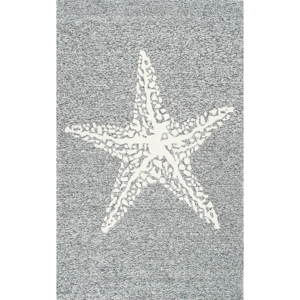  Hand Hooked Marine Indoor/Outdoor Area Rug Gray