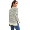 INSPIRE CHIC Women's Striped Side Slits Knit Crew Neck Long Sleeve Pullover Casual Tops - 4 of 4