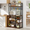 LOVMOR Bakers Rack with Power Outlet, Microwave Stand with Storage, Kitchen Free-Standing-Baker-Racks and Shelves Coffee Bar - 2 of 4