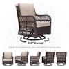 3-Piece Patio Wicker Swivel Rocking Chair Set - Iron and Plastic Frame, Durable Fabric Cushions, with Side Coffee Table, for Outside Porch Deck - 3 of 4
