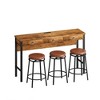 4 Piece Dining Table Set,Counter Height Bar Table Set with 3 Drawers, Kitchen Table and Chairs Set,Console Kitchen Table Set for Kitchen - 3 of 4