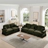Mid-Century Sectional Sofa, 3-Seat Sofa and 2-Seat Loveseat with Flared Arms with Removable Skirt, Chenille Sofa with Cushion-Coolbibila - 2 of 4