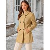 Seta T Women's Long Sleeves Double Breasted Button Outerwear Winter Peacoat - 4 of 4