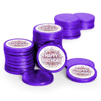 84 Pcs Birthday Candy Party Favors Chocolate Coins By Just Candy - All Colors