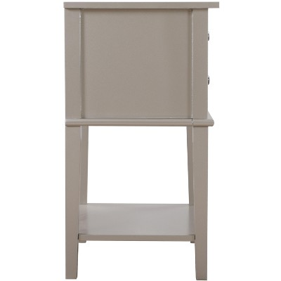Newton Silver Champagne 2-Drawer Nightstand with Open Shelf