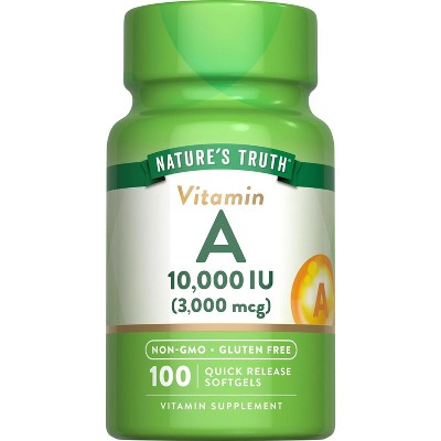 Nature's Truth Vitamin A 10000 IU (3000mcg) | 100 Softgels
