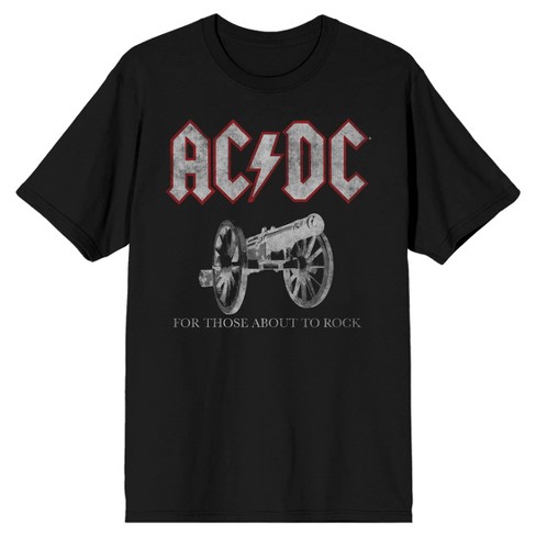 Acdc For Those About Target Rock Men\'s Cannon : To Black T-shirt-large