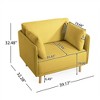 39" Modern Accent Chair, Upholstered Comfy Reading Armchair, Single Seat Sofa Chair With Pillow, Lounge Chair for Living Room Bedroom Balcony - 3 of 4