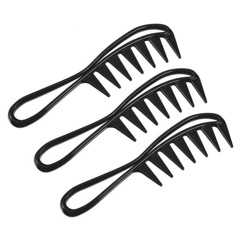Unique Bargains Anti Static Hair Comb Wide Tooth for Thick Curly Hair Hair Care Detangling Comb For Wet and Dry 3 Pcs, 1 of 7