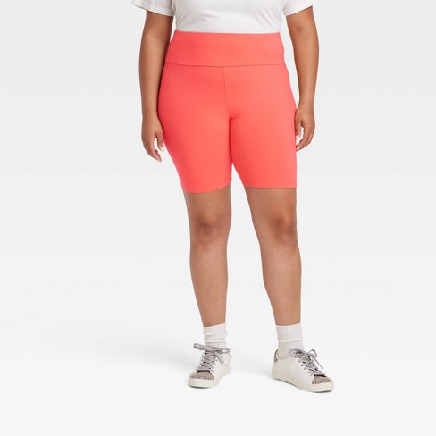 Women's Plus Size High-waisted Bike Shorts - Ava u0026 Viv™ Orange 4x : Target