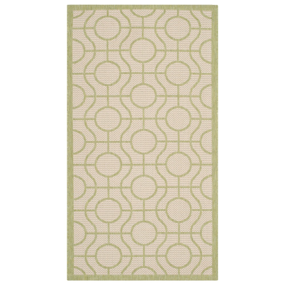 4'X5'7in Rectangle Simeon Outdoor Patio Rug Beige/Sweet Pea - Safavieh