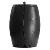 FCMP Outdoor 50-Gallon BPA Free Flat Back Home Rain Catcher Water Storage Collection Barrel for Watering Outdoor Plants & Gardens, Black (2 Pack) - 3 of 4