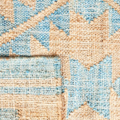 Handwoven Blue and Natural 6' x 9' Kilim Area Rug