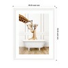 Kate and Laurel Mother and Baby Giraffe in Traditional Vintage Bathtub by Amy Peterson Framed Wall Art Print, 28 x 35, Oliver White Narrow - 2 of 4