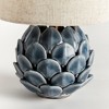 Plum & Post Declan Mini Lamp - Blue Ceramic & Linen Shade - Artichoke - 4 of 4