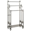 Kings Brand Furniture - Pewter Metal Free Standing Towel Rack Stand with Shelf - 3 of 4