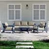 WestinTrends Avalon Outdoor 6-Piece Modular Sectional Patio Furniture Sofa Set, Navy Blue/Beige - 2 of 4