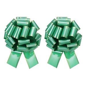 Unique Bargains Christmas Wedding Car Basket Gift Wrapping Large Organza Pull Bow 2 Pcs - 1 of 4