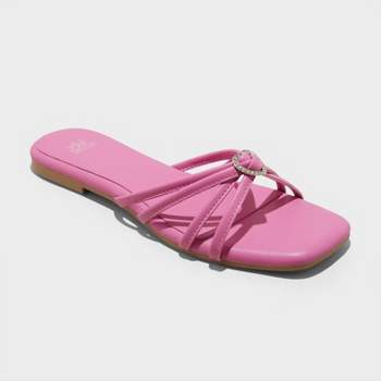 Women's Tanya Strappy Heart Slide Sandals - Wild Fable™ Pink