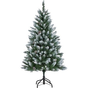 4.5FT Christmas Tree, 500 Realistic Branch Tips, Pre-Lit with 200 LED Lights, Easy Assembly Metal Stand for Home - 1 of 4
