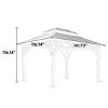 Wooden Hardtop Gazebo,Gazebo With Steel Double Roof And Wood Frame,Outdoor Permanent Metal Pavilion For Patio Backyard Lawns-Coolbibila - 4 of 4