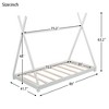 CAVINAS Twin Size Floor Bed Modern Tent-Shaped Pine Bed Frame with Slats and Triangle Structure for Bedroom - 3 of 4
