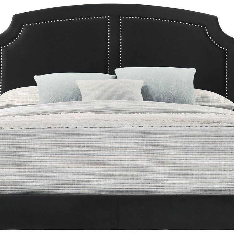 Zeena 86&#34; Queen Bed Black Velvet - Acme Furniture, 4 of 7