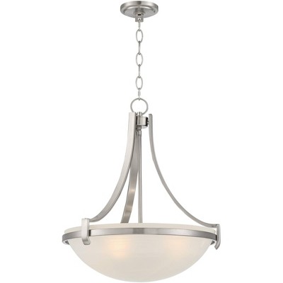 Sleek Brushed Nickel 4-Light Pendant with Frosted Glass Shade
