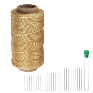 Unique Bargains Wear-Resistant Polyester Embroidery Waxed Thread with Needles - 1 of 4