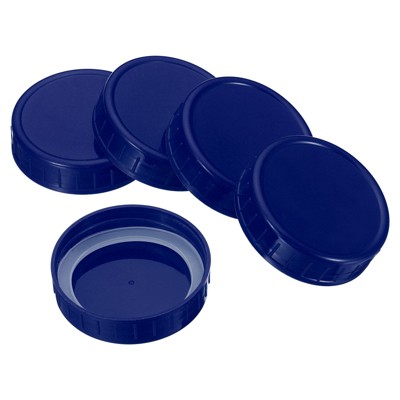 Unique Bargains Regular Mouth Plastic Mason Jar Lids with Silicone Sealing Ring 8 Pcs