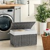 Storage Basket with Lid, 27.7 Gallon (105L) Woven Storage Bin. Features handles, a removable liner, and a metal frame. - 3 of 4