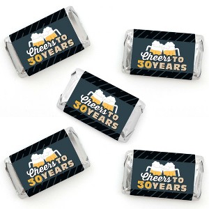 Big Dot of Happiness Cheers and Beers to 30 Years - Mini Candy Bar Wrapper Stickers - 30th Birthday Party Small Favors - 40 Count - 1 of 4
