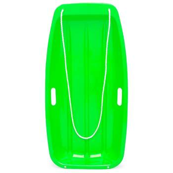 Best Choice Products 35in Kids Outdoor Plastic Sport Toboggan Winter Snow Sled Board w/ Pull Rope, 2 Handles