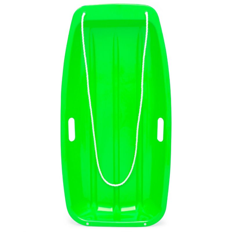 Best Choice Products 35in Kids Outdoor Plastic Sport Toboggan Winter Snow Sled Board w/ Pull Rope, 2 Handles, 1 of 7