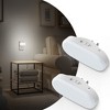 DORESshop 1-Watt Plug-in Horizontal Integrated LED Night Light with Light Sensor, Adjustable Brightness, White 5000K, 2-Pack - 2 of 4