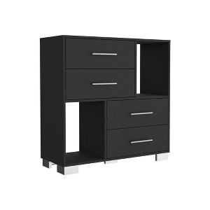 NicBex 4 Drawers Dresser for Bedroom with 2 Open Shelves,Chest of Drawers with White Metal Handle,Storage Dressers for Bedroom - 1 of 4