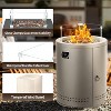 Zafro Circular 20 inch Propane Fire Pit, Outdoor Gas Fire Pit with Lava Rocks, Protective Cover, Glass Wind Guard for Party/Backyard/Patio, Grey - 4 of 4