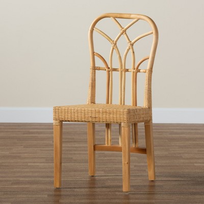 Monaco Brown Mahogany and Cane Dining Chair