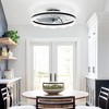 DAKAFUL 16" Wide Modern Flush Mount Ceiling Fan With LED Light & Remote, Crystal, Black, White Ceiling Fan - 3 of 4