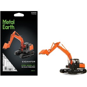 Model Kit Excavator Orange and Black (Challenging Difficulty) Steel Model by Metal Earth - 1 of 4