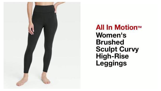 Women's Brushed Sculpt Curvy High-Rise Leggings - All In Motion™, 2 of 9, play video