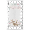 Sweet Jojo Designs Girl Photo Op Fitted Crib Sheet Deer Floral Pink Green White - 2 of 4