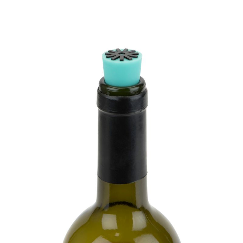 True Starburst: Bottle stopper, Wine Preservation, Wine Bottle stopper, Silicone Bottle Cover, Wine Gadgets Accessories, set of 2, Multi-Colored, 2 of 3