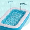 Jasonwell 2-in-1 Inflatable Kiddie Pool 65"x39"x10", Soft Cushioned Floor, Handles & Drain, Shallow Rectangular Pool for Kids 2+, Blue - 4 of 4