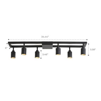 Shura Matte Black 6-Light LED Square Track Light