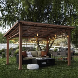 Arceso Hardtop Gazebo, Outdoor Pergola with Metal Roof, Wooden Frame & Permanent Patio Canopy, Pavilion Grill Gazebo for Patio, Backyard, Garden - 1 of 4