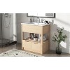 Okak Modern 30" Bathroom Vanity with Elegant Ceramic Sink, Solid Wood Frame Bathroom Storage Cabinet with Door Shelf & Open Shelf - 2 of 4