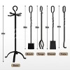 SUGIFT Fireplace Tool 5 sets Pendant Tongs Fire Hook Brush Shovel - 2 of 4
